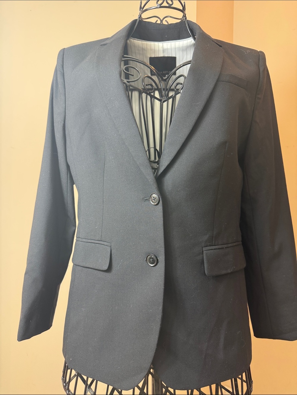 Banana Republic Black Single-Breasted Blazer